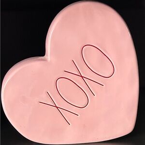 Rae Dunn Pink Heart Shaped XOXO Decor
